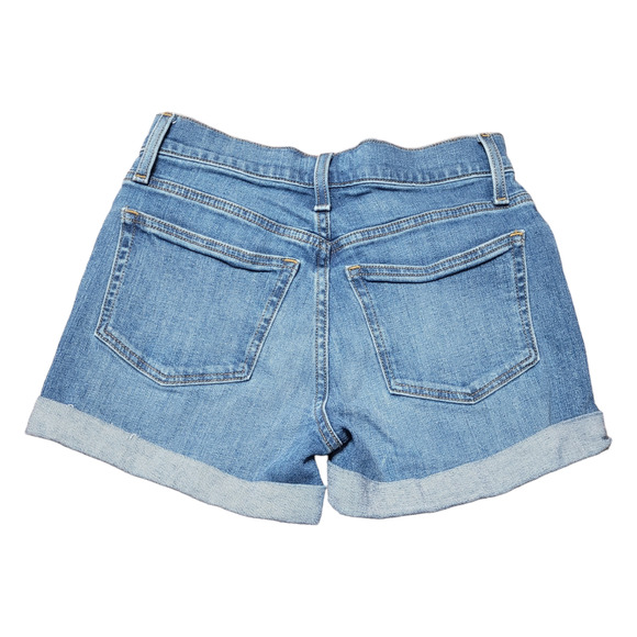 J Crew Denim Shorts XS Pacific Blue Cuffed Reimagined Cotton Minimalist Summer - Picture 5 of 10